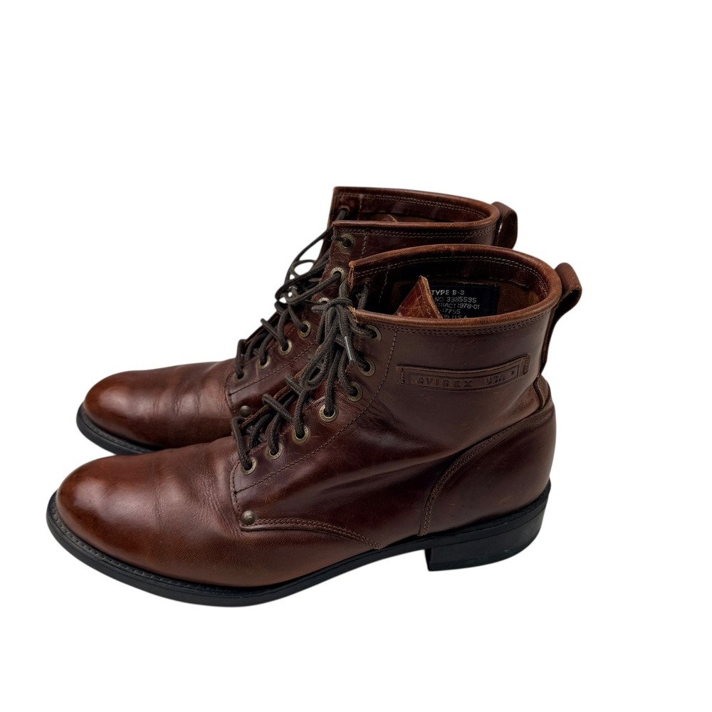 Avirex USA Men's Leather Lace Up Combat Boots Brown Size 10.5 D VTG Military - Picture 4 of 12